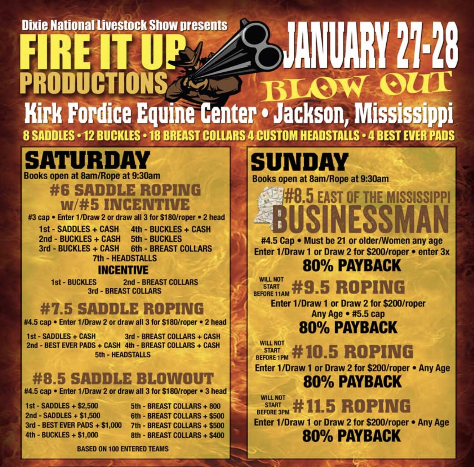 Dixie National Fire It Up Team Roping